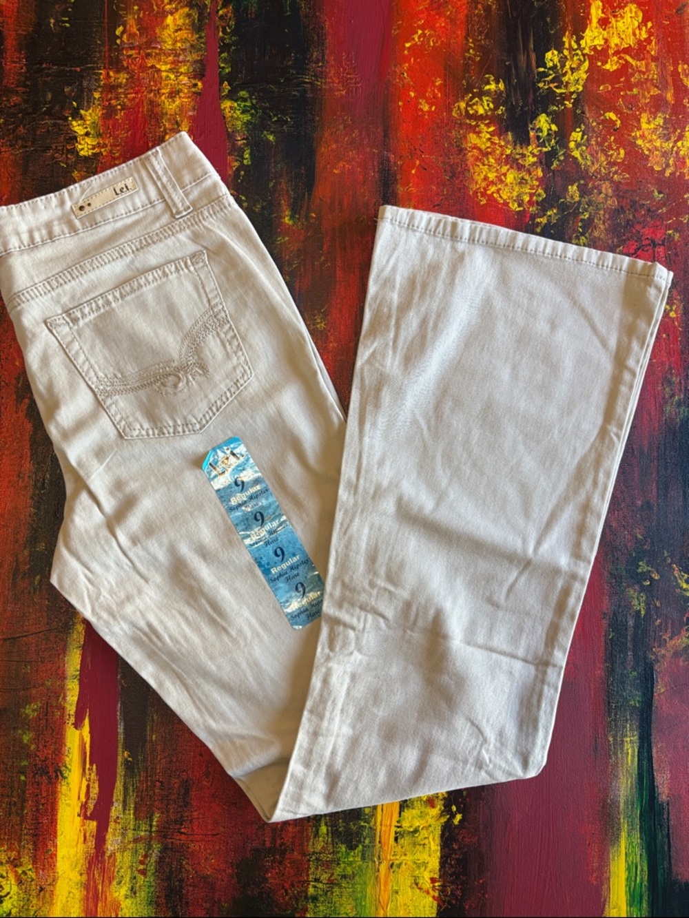 lei Cream Boot Cut Jeans